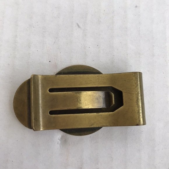 Vintage Skoal Money Clip Dip Chewing Tobacco Brass Western Cowboy Metal - Picture 2 of 4